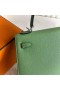 Kelly Epsom 3i Αβοκάντο πράσινο Ασημί Υλικό 25cm Πλήρες Χειροποίητο Phw