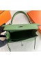 Kelly Epsom 3i Αβοκάντο πράσινο Ασημί Υλικό 25cm Πλήρες Χειροποίητο Phw