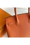 Birkin Togo Ck93 Πορτοκαλί Λευκή Γραμμή Χρυσό Υλικό 30cm Πλήρες Χειροποίητο Ghw