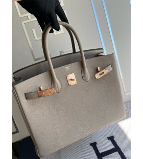 Birkin togo ck81 Γκρι γκρι ροζ χρυσό Υλικό 35cm Πλήρες Χειροποίητο