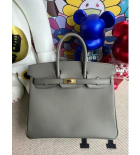 Birkin Epsom 0L γκρι Χρυσό Υλικό 25cm Πλήρες Χειροποίητο