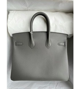 Birkin Epsom 0L γκρι Χρυσό Υλικό 25cm Πλήρες Χειροποίητο