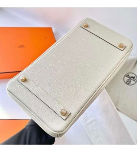 Birkin Togo Ck10 Κρεμώδες Λευκό Χρυσό Υλικό 30cm Ghw Πλήρες Χειροποίητο