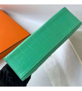 Kelly Pochette ÎÎ±Ï ÎÏοκοδείλια ÎλιγάÏοÏα 6W ÎÎνÏα ÏÏάÏινο ÎÏημί Î¥Î»Î¹ÎºÏ 22cm ΠλήÏÎµÏ Î§ÎµÎ¹ÏοÏοίηÏο Phw