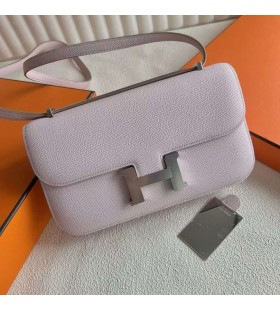 Τσάντες Constance elan Epsom 09 Φωτός Μωβ Ροζ Ασημένιο Υλικό 23cm Πλήρες Χειροποίητο Phw