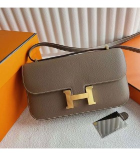 Constance Elan Epsom Ck18 Etoupe Γκρι Χρυσό Υλικό 23cm Πλήρες Χειροποίητο Ghw