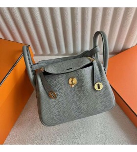 Τσάντες Μίνι Lindy Κλεμάνς 8U Φως γκρι Χρυσό Υλικό 19cm Πλήρες Χειροποίητο Ghw