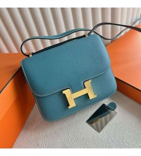 Constance Epsom D2 NEw Denim blue Gold Hardware 18cm Full Handmade Ghw