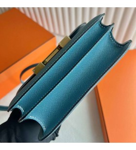 Constance Epsom D2 NEw Denim blue Gold Hardware 18cm Full Handmade Ghw