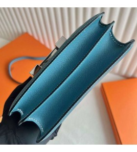 Constance Epsom D2 Νέα Denim μπλε Ασημένιο Υλικό 18cm Πλήρες Χειροποίητο Ghw